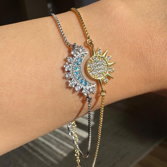 Anthropologie Jewelry - New Sun Moon Couple Necklace Stainless Steel Magnetic